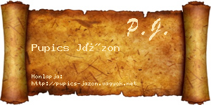 Pupics Jázon névjegykártya